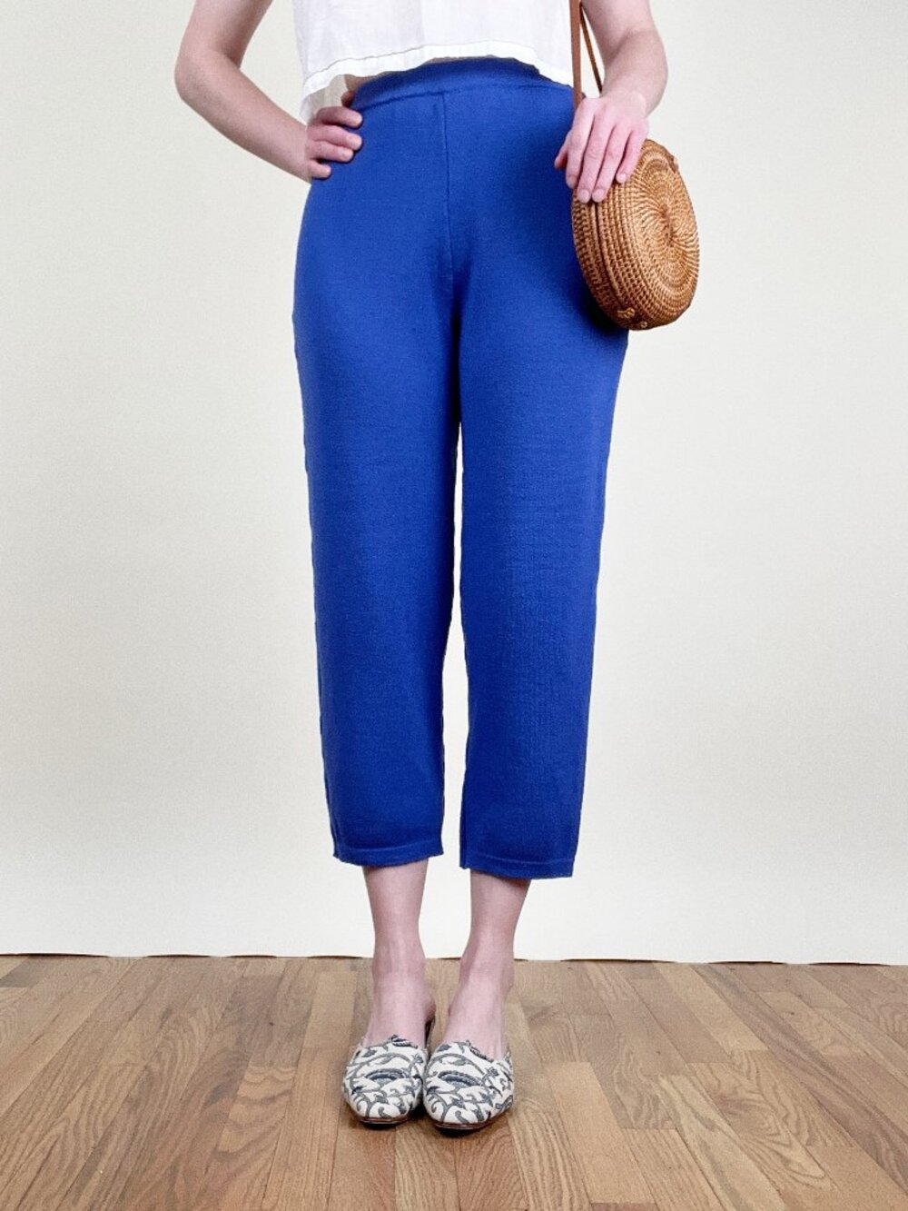 Vintage Cashmere Silk Wool Knit Trouser Pants Made In Italy Colorful 1980s 1990s - Picture 10 of 10